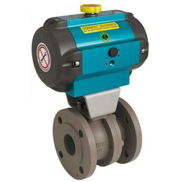 Ball valve Series: 512HIT Type: 3190 Cast iron Pneumatic operated Single acting, spring closing Flange PN16